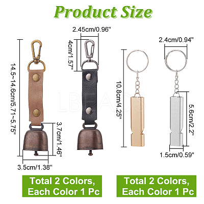 Pet Pendant Decorations Sets including 2Pcs Aluminum Alloy Double Frequency Whistles FIND-NB0004-46-1