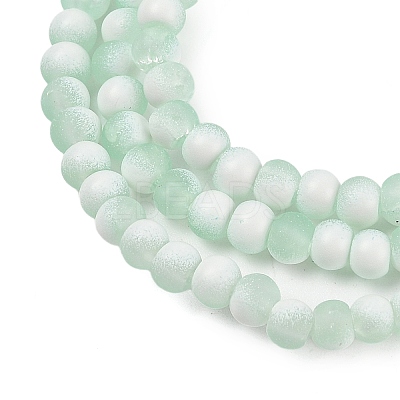 Frosted Crackle Glass Beads Strands GLAA-U001-4mm-M01-1