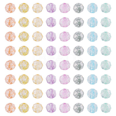 240Pcs 8 Colors Crackle Transparent Glass Beads GLAA-TA0004-19-1