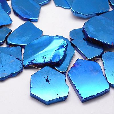 Electroplated Natural Agate Beads Strands G-K109-05-F-1