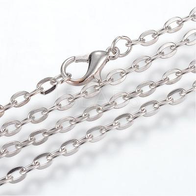 Iron Cable Chains Necklace Making MAK-R013-60cm-P-1