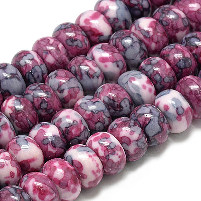 Synthetic Ocean White Jade Beads Strands G-S257-5x10mm-09-1
