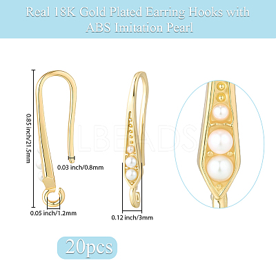 10 Pairs Rack Plating Brass Earring Hooks EJEW-BBC0002-26-1