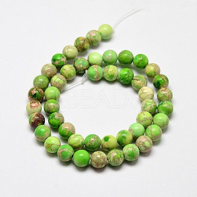 Natural Imperial Jasper Beads Strands G-I122-8mm-M-1