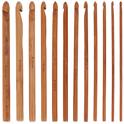 24Pcs Carbonized Bamboo Knitting Needles TOOL-CL0001-10-1