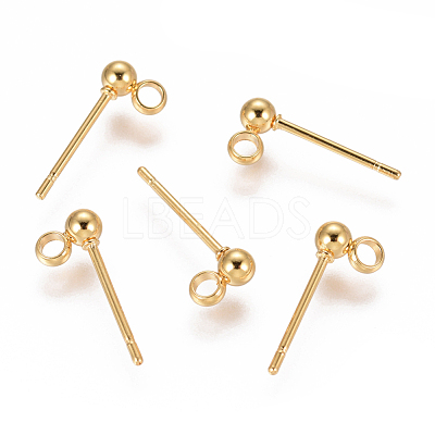 304 Stainless Steel Ear Stud Components X-STAS-F227-18A-G-1