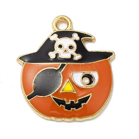 Halloween Alloy Enamel Pendants ENAM-D046-12KCG-1