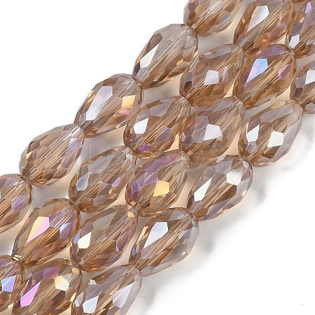 Transparent Electroplate Glass Beads Strands EGLA-N013-T6mm-B23-1