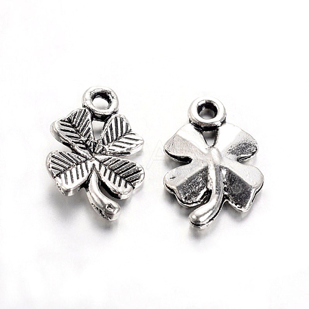 Tibetan Style Alloy Clover Charms LS-TIBEP-2765-AS-RS-1