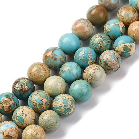 Dyed Natural Regalite/Imperial Jasper/Sea Sediment Jasper Beads Strands G-B124-C03-07-1