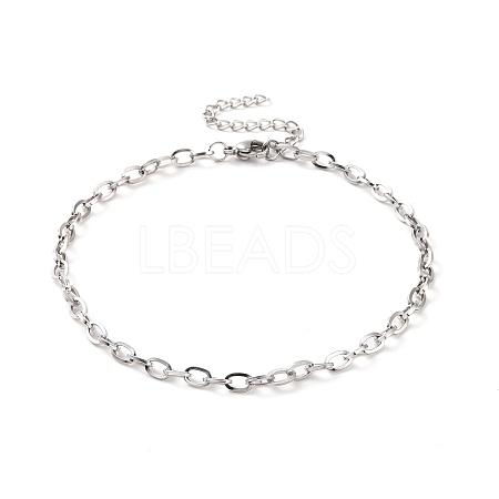 304 Stainless Steel Cable Chain Bracelet for Men Women BJEW-E031-05D-P-1
