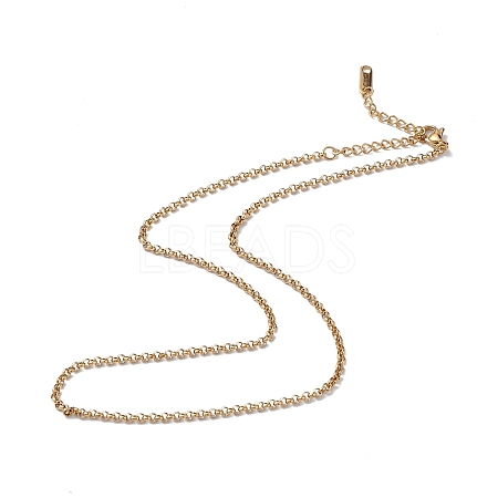 Ion Plating(IP) 304 Stainless Steel Rolo Chain Necklace for Men Women NJEW-K245-022B-1