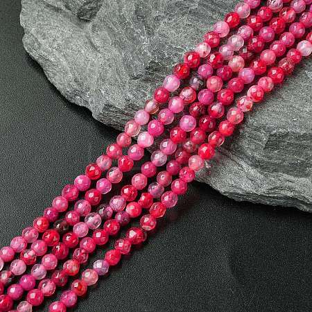 Natural Crackle Agate Bead Strands G-R344-4mm-55-1