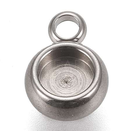 Non-Tarnish 304 Stainless Steel Pendant Cabochon Settings X-STAS-K202-03A-P-1