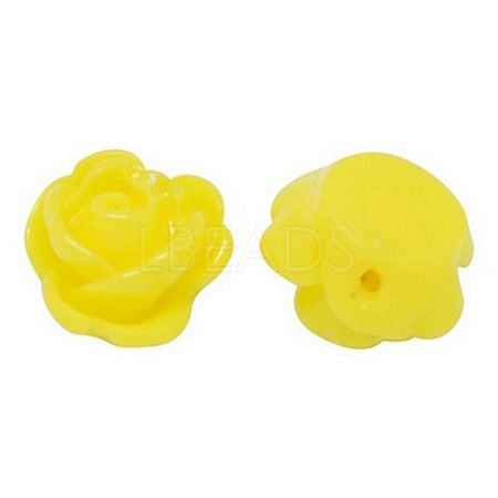 Rose Flower Opaque Resin Beads X-CRES-B1029-A15-1