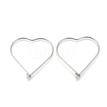 304 Stainless Steel Hoop Earring Findings STAS-P248-04P-1