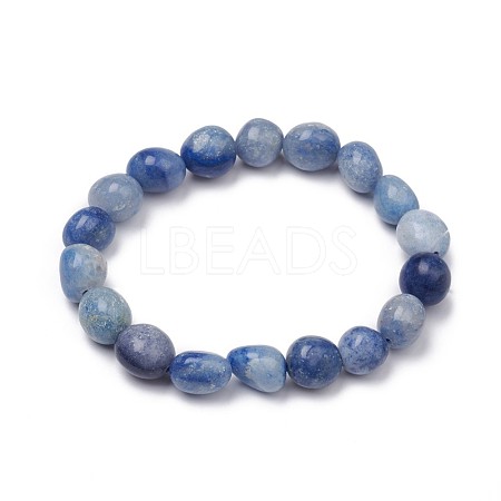 Natural Blue Aventurine Stretch Beaded Bracelets BJEW-K213-C18-1