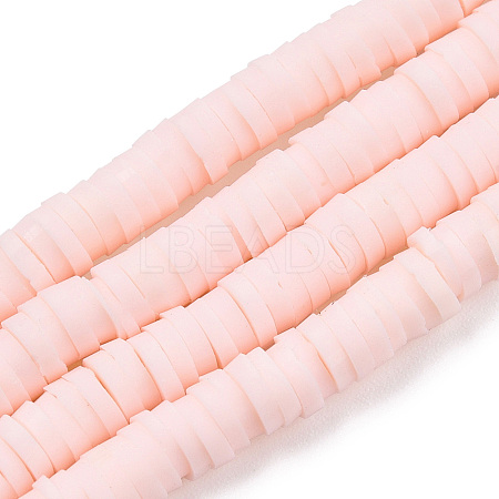Flat Round Handmade Polymer Clay Bead Spacers X-CLAY-R067-4.0mm-27-1