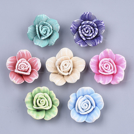 Handmade Polymer Clay Beads CLAY-R088-02-1