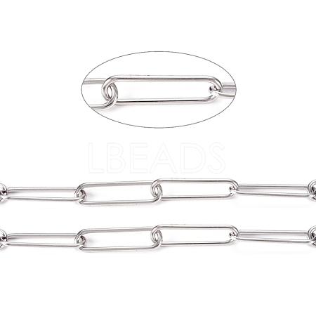 Tarnish Resistant 304 Stainless Steel Paperclip Chains CHS-L022-02C-1