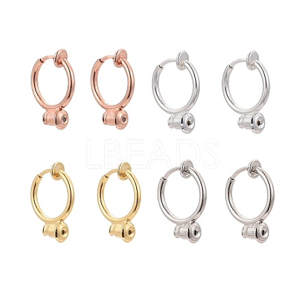 8Pcs 4 Colors Brass Clip-on Hoop Earring Converters Findings X1-KK-ZZ0001-12-1