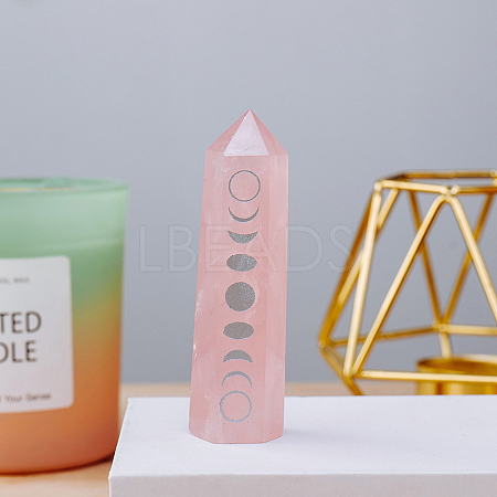 Natural Rose Quartz Pointed Prism Bar Home Display Decoration G-PW0007-100B-1