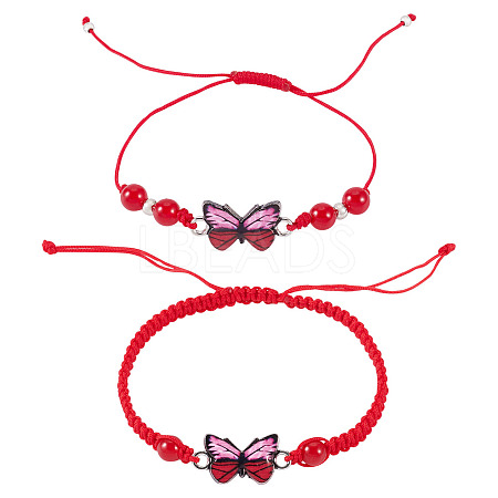 Adjustable Nylon Braided Bead Bracelets BJEW-TA00486-1