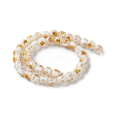 Handmade Gold & Silver Foil Lampwork Beads GLAA-G107-07B-14-1