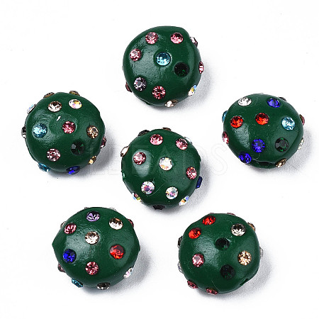 Polymer Clay Rhinestone Beads RB-S056-27E-1