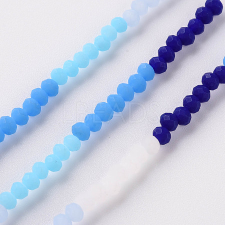 Opaque 7 Colors Frosted Glass Beads Strands X-FGLA-T002-02A-A04-1