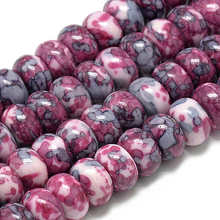 Synthetic Ocean White Jade Beads Strands G-S257-5x10mm-09-1