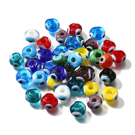 Handmade Evil Eye Lampwork Beads LAMP-F021-01-1