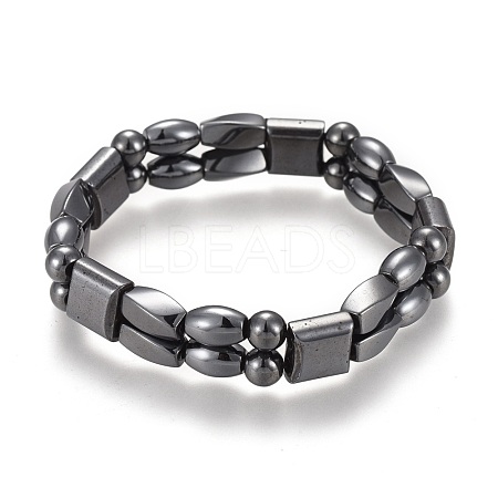 Magnetic Synthetic Hematite Stretch Bracelets BJEW-O179-05-1