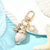 Electroplate Spiral Shell Pendant Decorations HJEW-YW00240-03-1