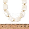 Natural Trochid Shell/Trochus Shell Rectangle Beaded Necklaces for Women NJEW-JN06401-4