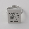 Stainless Steel Tarot Card Adjustable Ring for Women RJEW-WH0001-018P-04-1