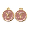 Golden Plated Alloy Enamel Charms X-ENAM-S118-07Y-1