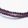 Electroplate Glass Beads Strands X-EGLA-J144-FP-A07-3