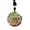 Orgonite Chakra Natural & Synthetic Mixed Stone Pendant Necklaces PZ4674-16-1