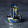 201 Stainless Steel Epoxy Resin World Map Pattern Finger Rings WG0539F-01-3