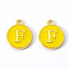 Golden Plated Alloy Enamel Charms ENAM-S118-09F-2