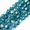 AB Color Plated Transparent Glass Beads Strands GLAA-G127-01-02I-1