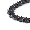 Black Christmas Star Non-Magnetic Synthetic Hematite Beads Strands X-G-D015-21-2