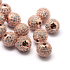 Rack Plating Brass Cubic Zirconia Beads ZIRC-S001-10mm-A03-1