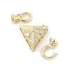 Brass Micro Pave Clear Cubic Zirconia Fold Over Clasps KK-U059-19G-2