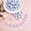 20Pcs Blue Cube Letter Silicone Beads 12x12x12mm Square Dice Alphabet Beads with 2mm Hole Spacer Loose Letter Beads for Bracelet Necklace Jewelry Making JX434H-1