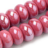 Glazed Porcelain Rondelle Beads PORC-Q219-15x9-F18-1