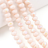 Electroplate Opaque Solid Color Glass Beads Strands EGLA-A034-P3mm-L20-4