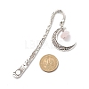 Natural Rose Quartz Raw Beads Bookmarks AJEW-JK00201-01-3