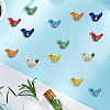 14Pcs 7 Colors Handmade Printed Porcelain Beads PORC-PA0001-04-7